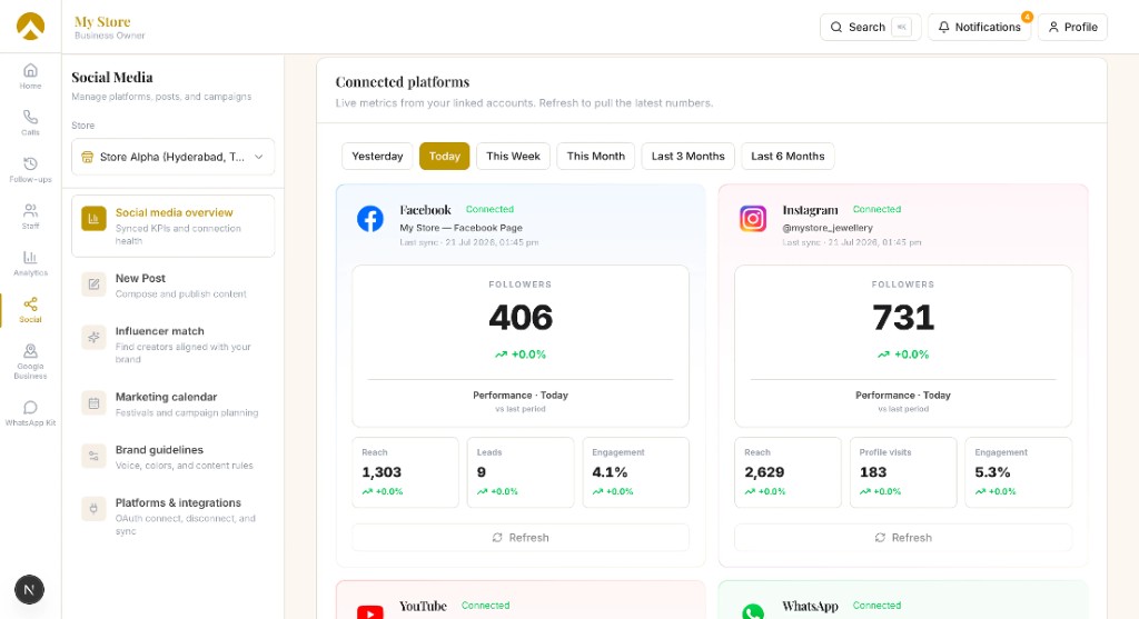 Social Media Health — product screenshot
